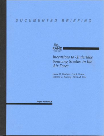 Book cover for Incentives to Undertake Sourcing Studies in the Air Force