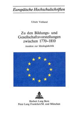 Cover of Zu Den Bildungs- Und Gesellschaftsvorstellungen Zwischen 1770-1810