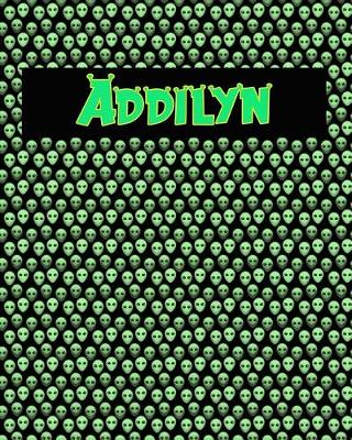 Book cover for 120 Page Handwriting Practice Book with Green Alien Cover Addilyn