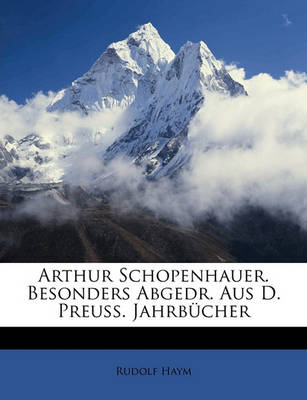 Book cover for Arthur Schopenhauer.