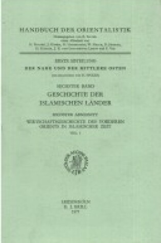 Cover of Wirtschaftsgeschichte des Vorderen Orients in islamischer Zeit