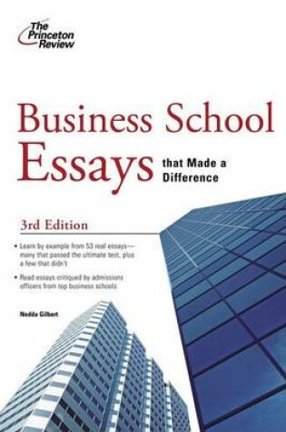 Cover of The Princeton Review Business School Essays That Made a Difference
