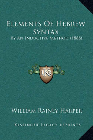 Cover of Elements of Hebrew Syntax