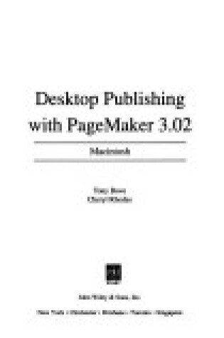 Cover of Desk Top Publishing with Pagemaker 3.0