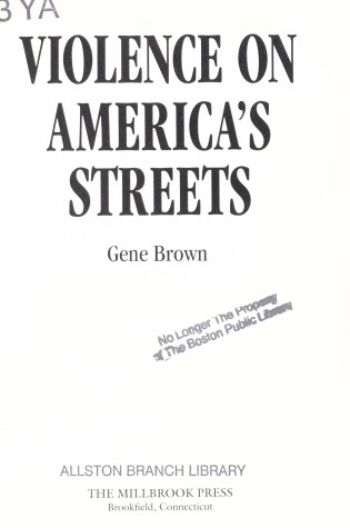 Cover of Violence on Amer.'s Streets PB