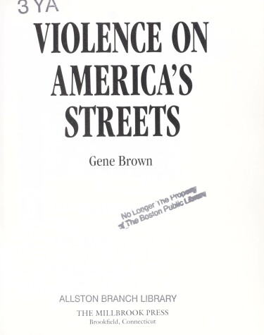 Book cover for Violence on Amer.'s Streets PB
