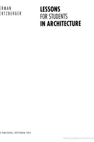 Cover of Lessons for Students in Architecture