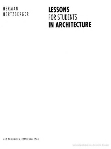 Book cover for Lessons for Students in Architecture