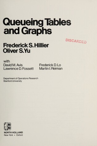 Cover of Queueing Tables and Graphs