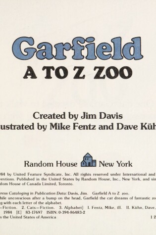 Cover of Garfield A to Z Zoo