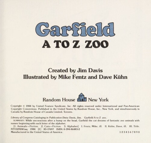 Book cover for Garfield A to Z Zoo