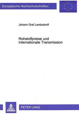 Cover of Rohstoffpreise Und Internationale Transmission