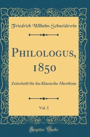 Cover of Philologus, 1850, Vol. 5