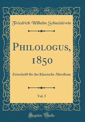 Book cover for Philologus, 1850, Vol. 5