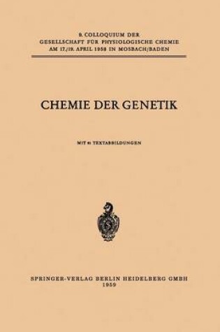 Cover of Chemie Der Genetik