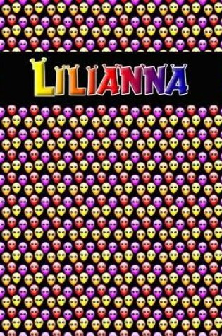 Cover of 120 Page Handwriting Practice Book with Colorful Alien Cover Lilianna