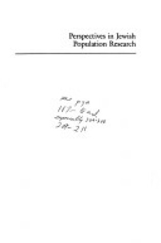 Cover of Perspectives In Jewish Population Research