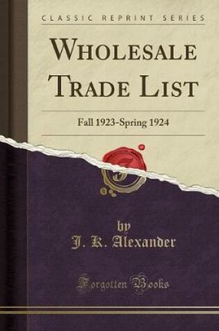 Cover of Wholesale Trade List