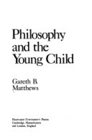 Cover of Philosophy and the Young Child