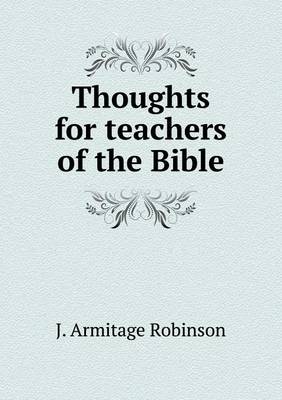 Book cover for Thoughts for teachers of the Bible