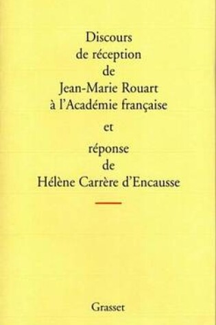 Cover of Discours de Reception A L'Academie Francaise