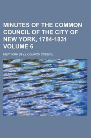 Cover of Minutes of the Common Council of the City of New York, 1784-1831 Volume 6