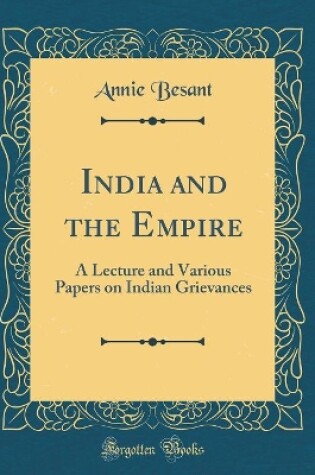 Cover of India and the Empire