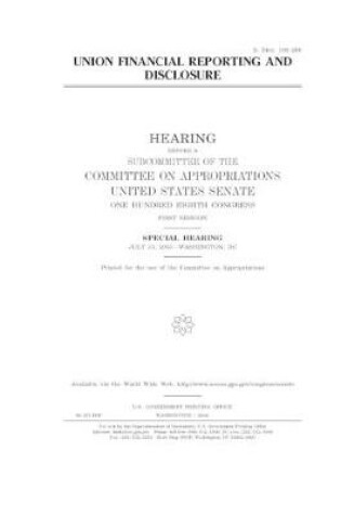 Cover of Union financial reporting and disclosure