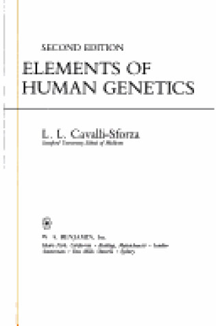 Cover of Elements of Human Genetics