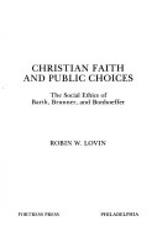 Cover of Christian Faith and Public Choices