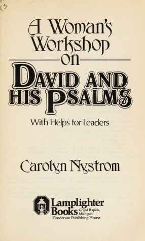 Book cover for Workshop Series David and His Psalms
