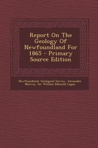 Cover of Report on the Geology of Newfoundland for 1865