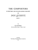 Book cover for Compositors of the First and Second Madrid Editions of "Don Quixote", Part 1