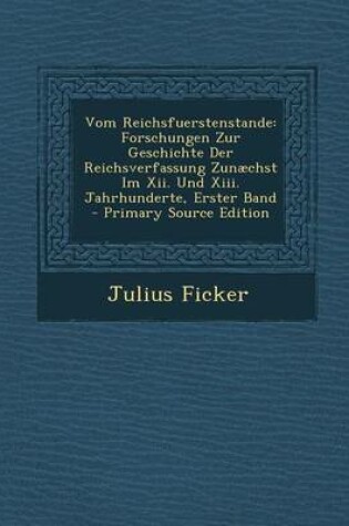 Cover of Vom Reichsfuerstenstande