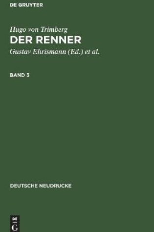 Cover of Hugo Von Trimberg: Der Renner. Band 3