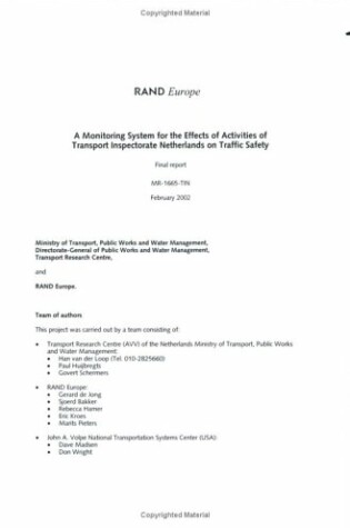 Cover of A Monitoring System for the Effects of Activities of Transport Inspectorate Netherlands on Traffic Safety