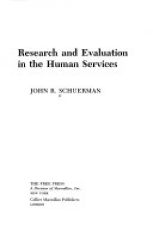 Cover of Research and Evaluation in the Human Services