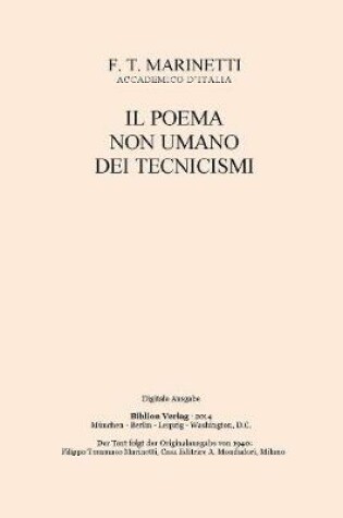 Cover of Il Poema Non Umano Dei Tecnicismi