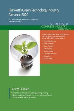 Cover of Plunkett's Green Technology Industry Almanac 2020