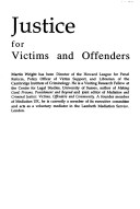 Book cover for Justice for Victims and Offenders