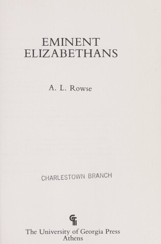 Cover of Eminent Elizabethans