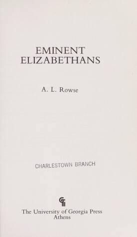 Book cover for Eminent Elizabethans