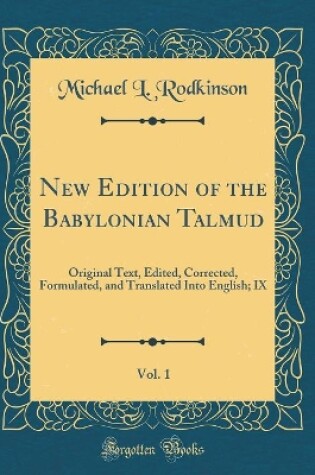 Cover of New Edition of the Babylonian Talmud, Vol. 1