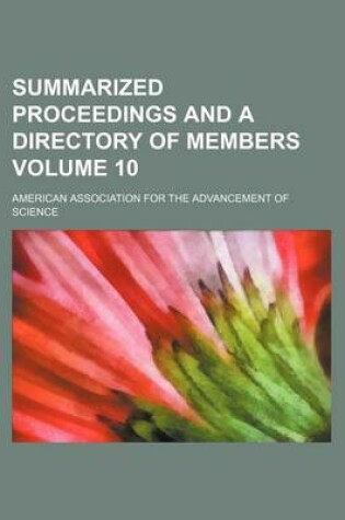 Cover of Summarized Proceedings and a Directory of Members Volume 10