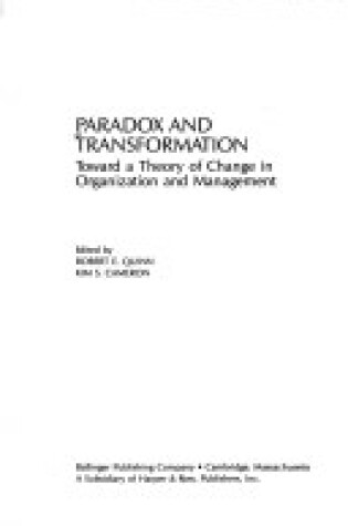 Cover of Paradox and Transformation