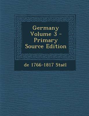 Book cover for Germany Volume 3 - Primary Source Edition