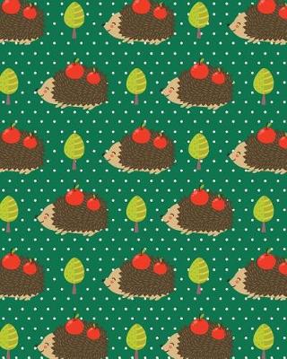 Cover of Journal Notebook Cute Hedgehogs With Apples Pattern 2