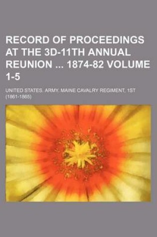 Cover of Record of Proceedings at the 3D-11th Annual Reunion 1874-82 Volume 1-5