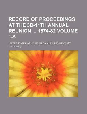 Book cover for Record of Proceedings at the 3D-11th Annual Reunion 1874-82 Volume 1-5