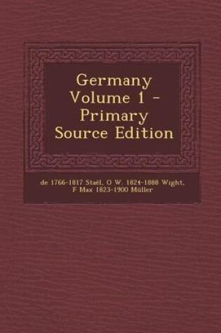 Cover of Germany Volume 1 - Primary Source Edition